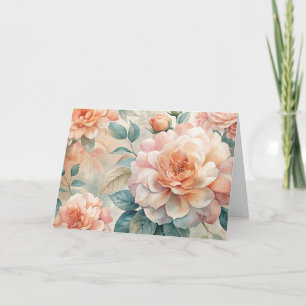 Elegant Peach Tone Vintage Inspired Past Note Card