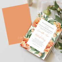 Elegant Peach Watercolor Floral Wedding