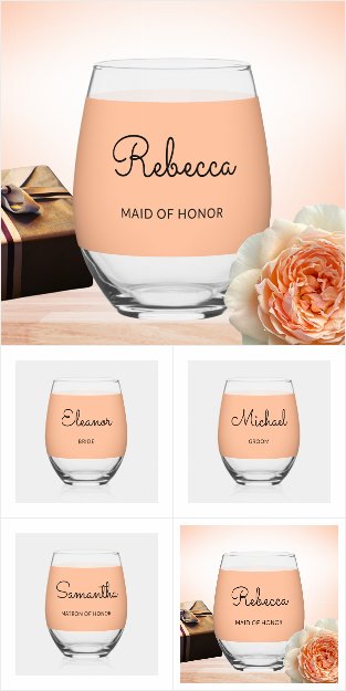 Elegant Peach Wedding Glass Designs