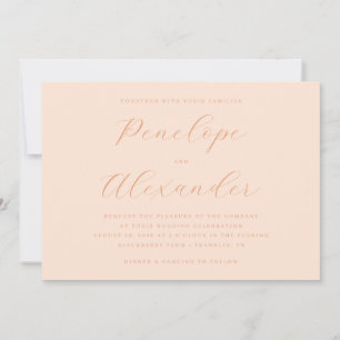 Elegant Peach Wedding Invitation