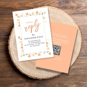 Elegant Peach Wedding RSVP Custom Card