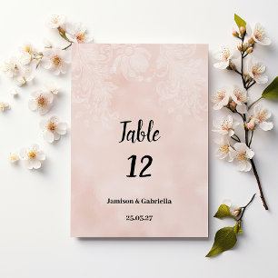 Elegant peach white flower lace Table Numbers