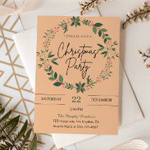 Elegant Peach Wreath Christmas Party 