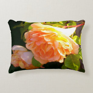 Elegant Peachy yellow  Roses Decorative Cushion