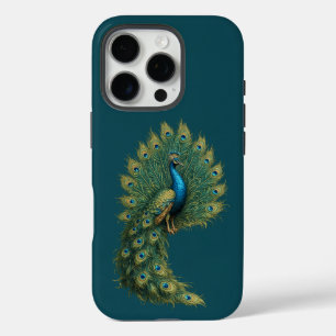 Elegant Peacock Art Case for iPhone 16 Pro Cover