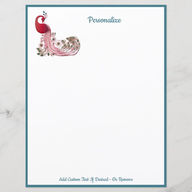 Elegant Peacock Bird Personalise (Front)