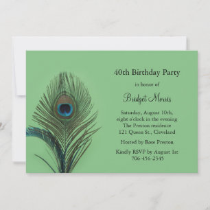 Elegant Peacock Birthday Invitation