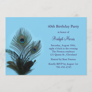 Elegant Peacock Birthday Invitation