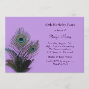 Elegant Peacock Birthday Invitation