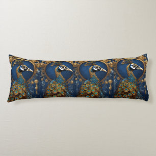 "Elegant Peacock Body Pillow: Luxurious Comfort" Cushion