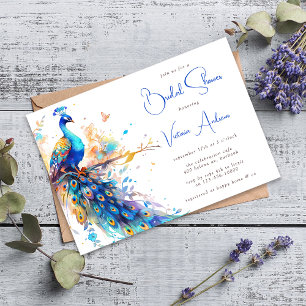 Elegant Peacock Bridal Shower Invitation