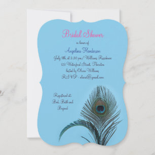 Elegant Peacock Bridal Shower (turquoise) Invitation