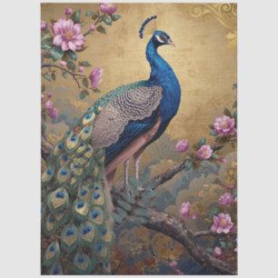 Elegant Peacock Decoupage  Tissue Paper
