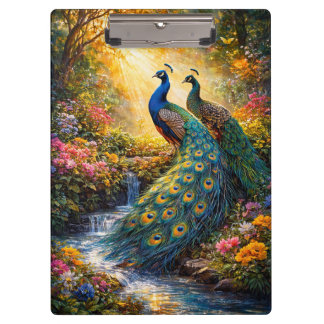 Elegant Peacock Design Clipboard |