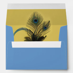 Elegant Peacock Envelope (yellow)