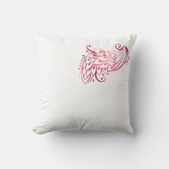 Elegant Peacock Feather Square Pillow | Luxurious  (Front)