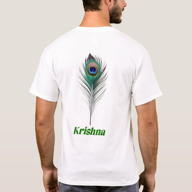 Elegant Peacock Feather T-Shirt Design (Back)