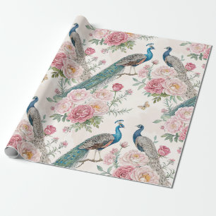 Elegant Peacock Floral Vintage (10) Wrapping Paper