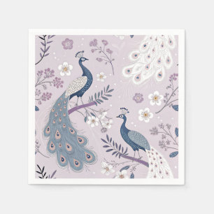 Elegant Peacock Floral Vintage (11) Napkin
