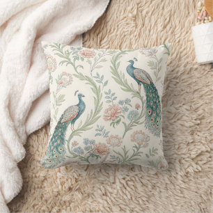 Elegant Peacock Floral Vintage (1) Cushion