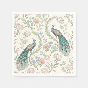 Elegant Peacock Floral Vintage (1) Napkin