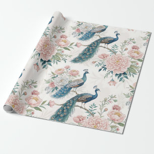 Elegant Peacock Floral Vintage (2) Wrapping Paper