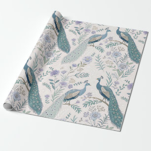 Elegant Peacock Floral Vintage (5) Wrapping Paper