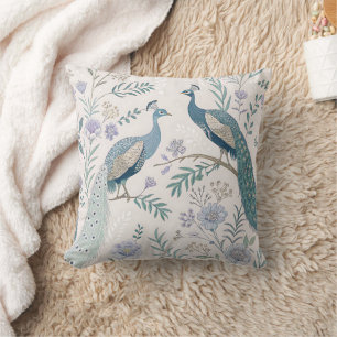 Elegant Peacock Floral Vintage (7) Cushion