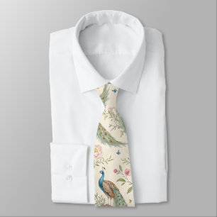 Elegant Peacock Floral Vintage (7) Tie