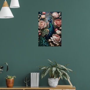 Elegant Peacock Pink Peonies  Poster