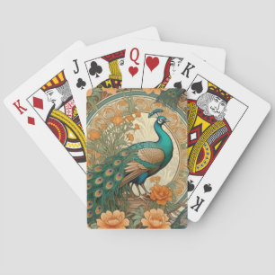 Elegant Peacock Playing Cards