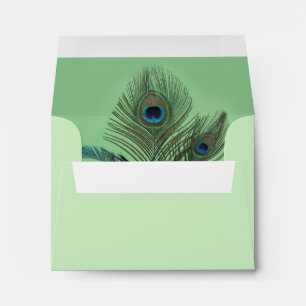 Elegant Peacock RSVP Envelope (green)