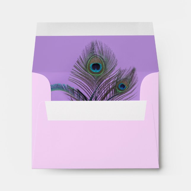 Elegant Peacock RSVP Envelope (purple) (Back (Bottom))