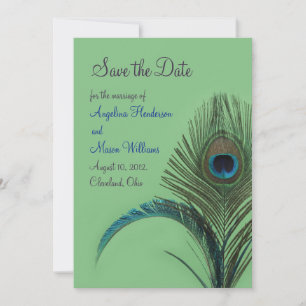 Elegant Peacock Save the Date (green)
