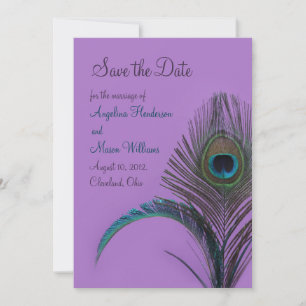 Elegant Peacock Save the Date (purple)