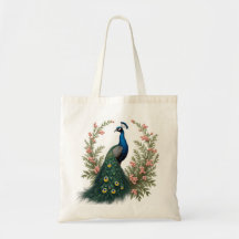 Elegant Peacock Shopping Bag