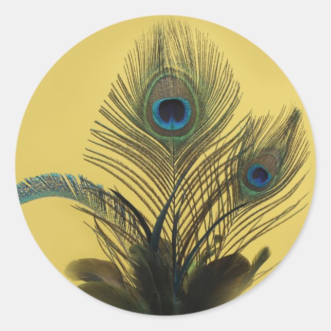 Elegant Peacock Sticker (yellow) (Front)