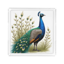 Elegant Peacock Tray