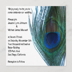 Elegant Peacock Wedding Invitation