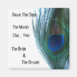 Elegant Peacock Wedding Magnet