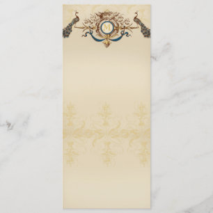 Elegant peacock wedding menu invitation