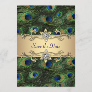 Elegant Peacock Wedding Save The Date