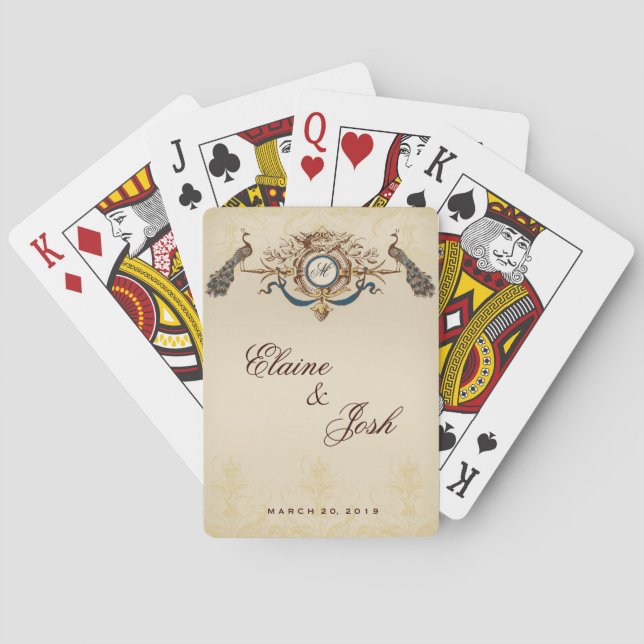 Elegant Peacocks Playing Cards (Back)