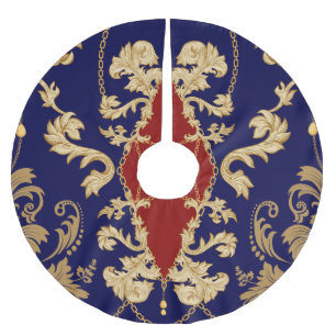 Elegant Pear Fruits: Vintage Seamless Brushed Polyester Tree Skirt