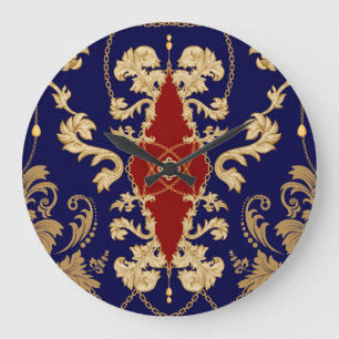 Elegant Pear Fruits: Vintage Seamless Large Clock