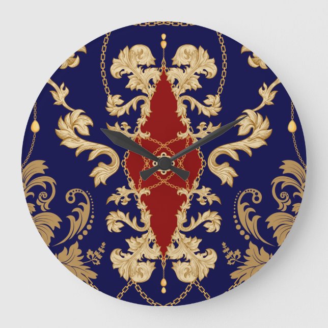 Elegant Pear Fruits: Vintage Seamless Large Clock (Front)