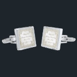 Elegant Pearl 30th Wedding Anniversary Silver Finish Cufflinks<br><div class="desc">A Digitalbcon Images Design featuring a satin pearl colour and flourish design theme with a variety of custom images, shapes, patterns, styles and fonts in this one-of-a-kind "Elegant Pearl 30th Wedding Anniversary" Coasters. This elegant and attractive design comes complete with customisable text lettering to suit your own special occasion. COMPLETE...</div>