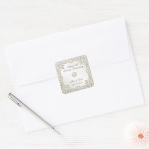 Elegant Pearl 30th Wedding Anniversary Square Sticker