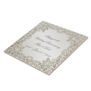 Elegant Pearl 30th Wedding Anniversary Tile