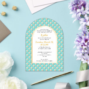 Elegant Pearl Bat Mitzvah Invitation